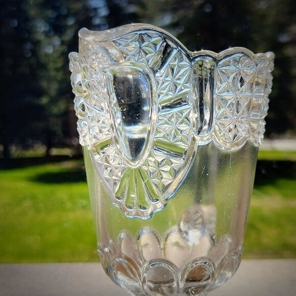 Antique EAPG Glass Creamer Adams & Co. Cottage aka Dinner Bell c.1887 USA Made - Picture 2 of 10
